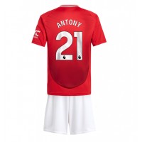 Manchester United Antony #21 Koti Peliasu Lasten 2024-25 Lyhythihainen (+ Lyhyet housut)